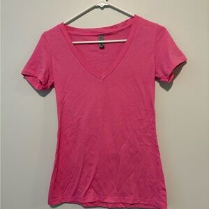 Pink V-Neck Women's Top